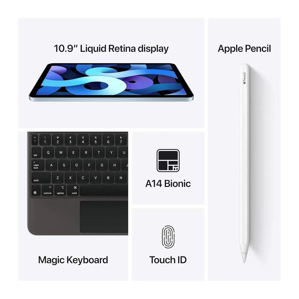 Apple 2020 iPad Air (10.9-pollici, Wi-Fi+ Cellulare, 64GB) - Grigio Siderale (Ricondizionato) — 5