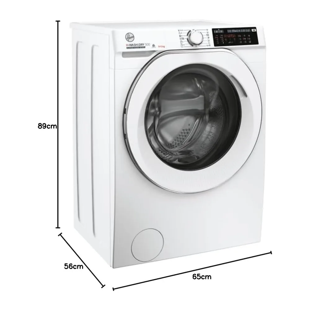 Hoover, H-WASH&DRY 500 HD 495AMC/1-S Lavasciuga Slim 9 + 5 kg, Classe A/D, 1400 RPM, Motore Inverter, 18 — 2