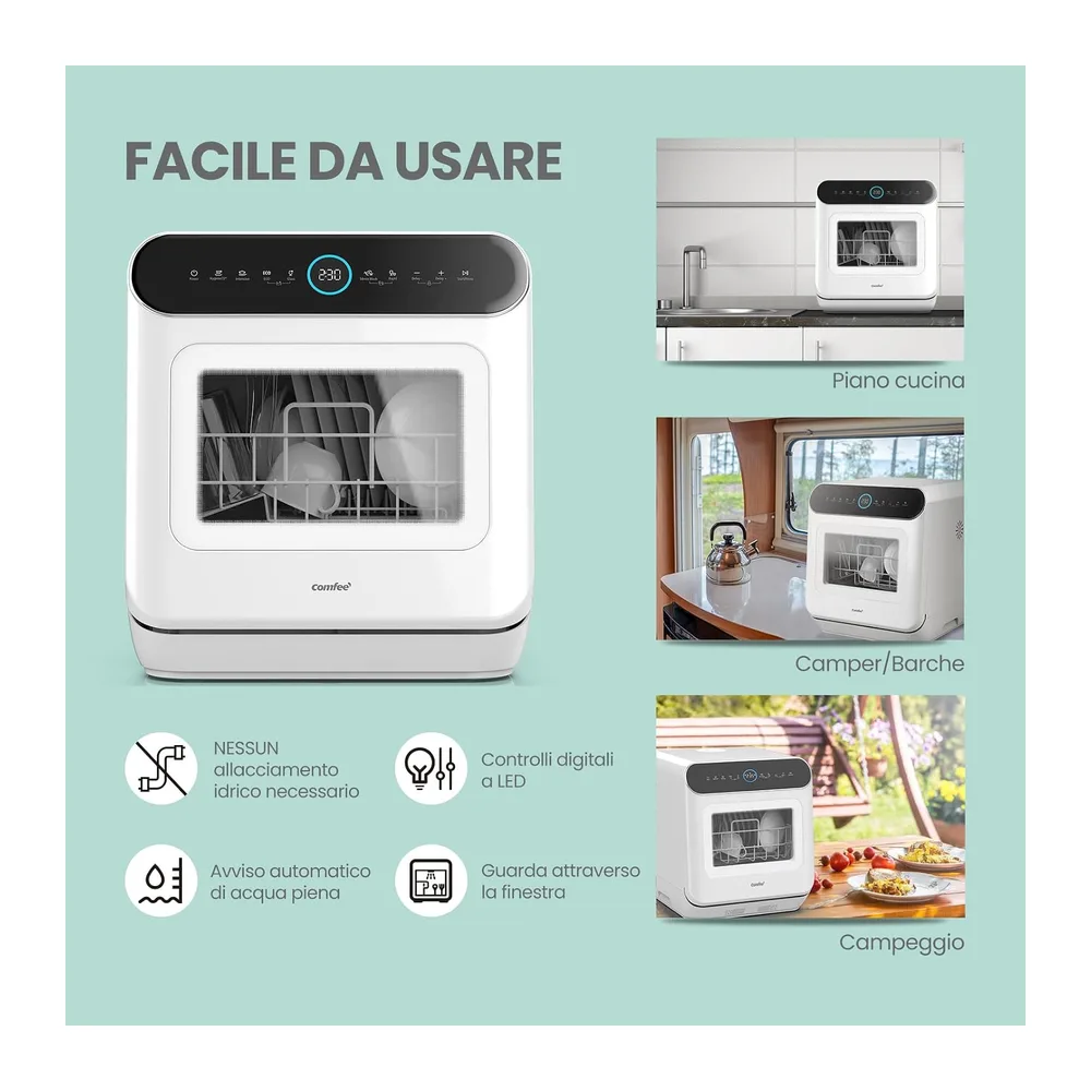 COMFEE' Mfd42S110W-It Lavastoviglie A Libera Installazione Con 3 Coperti — 3