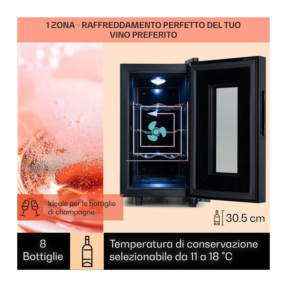 KLARSTEIN Cantinetta Vino, Cantinetta Vino Refrigerata a Zona Singola per Interno/Esterni, Frigo Bar, Cantina — 3