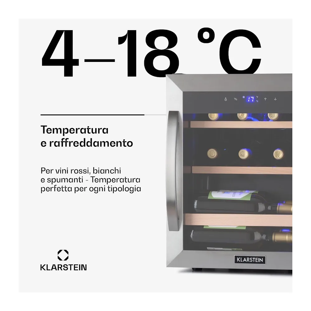Klarstein Cantinetta Vino, Cantinetta Vino Refrigerata a Zona Singola per Interno/Esterni, Frigo Bar, Cantina — 4