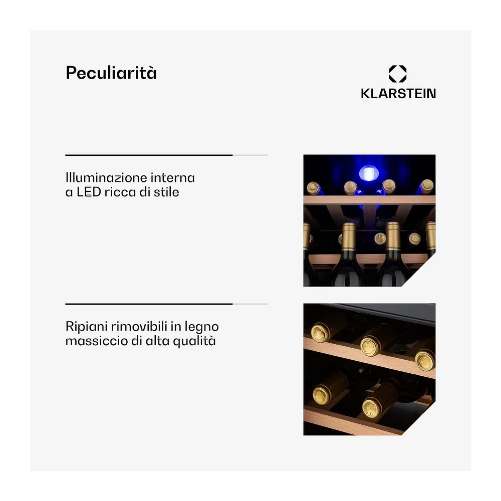 Klarstein Cantinetta Vino, Cantinetta Vino Refrigerata a Zona Singola per Interno/Esterni, Frigo Bar, Cantina — 5