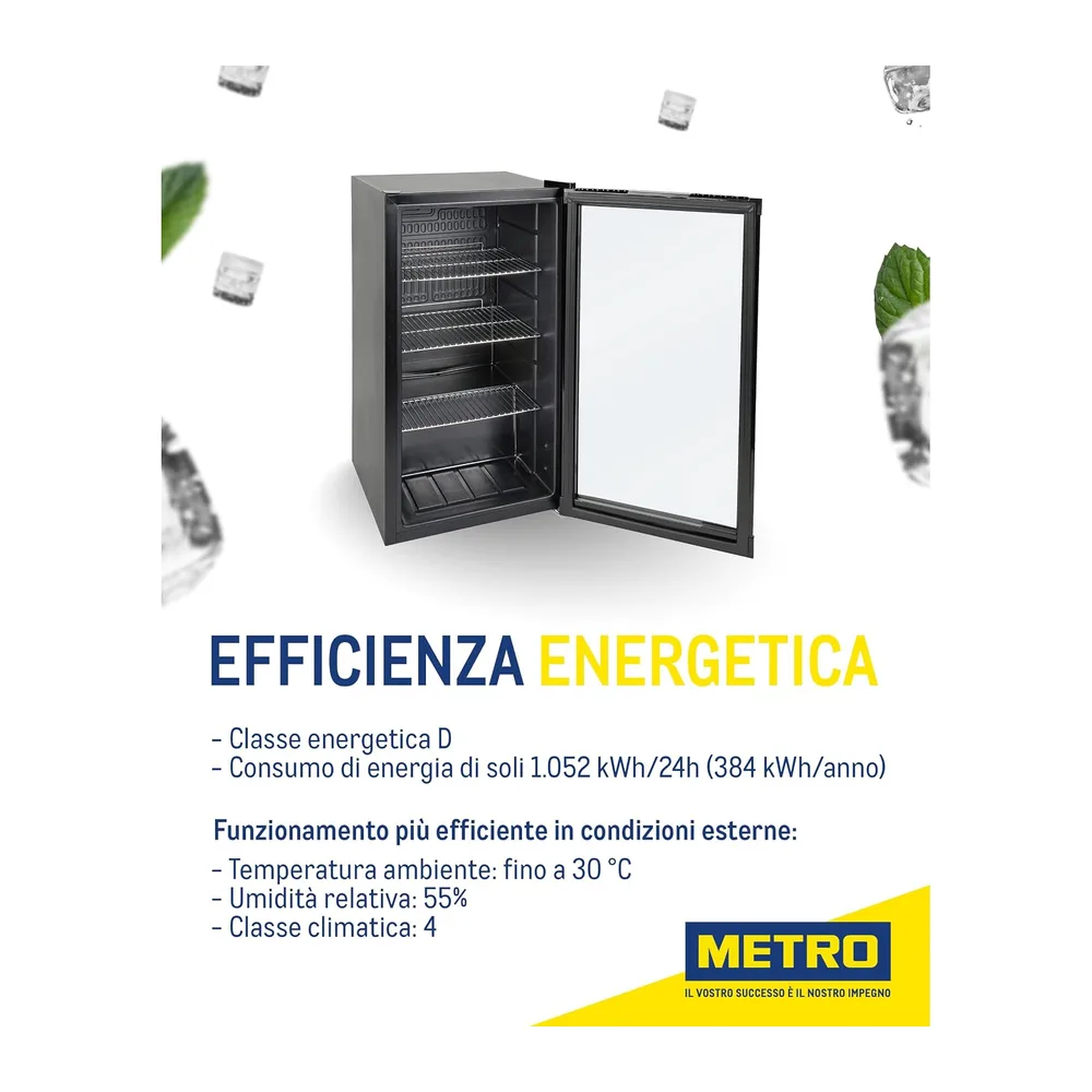 METRO Professional Mini Frigo GPC1088, 88 L, 3 Ripiani Regolabili [Classe di efficienza energetica D] — 3