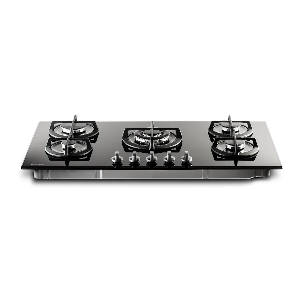 PremierTech Piano Cottura Gas 5 Fuochi 90cm Vetro Nero da Incasso PC5G90V — 4
