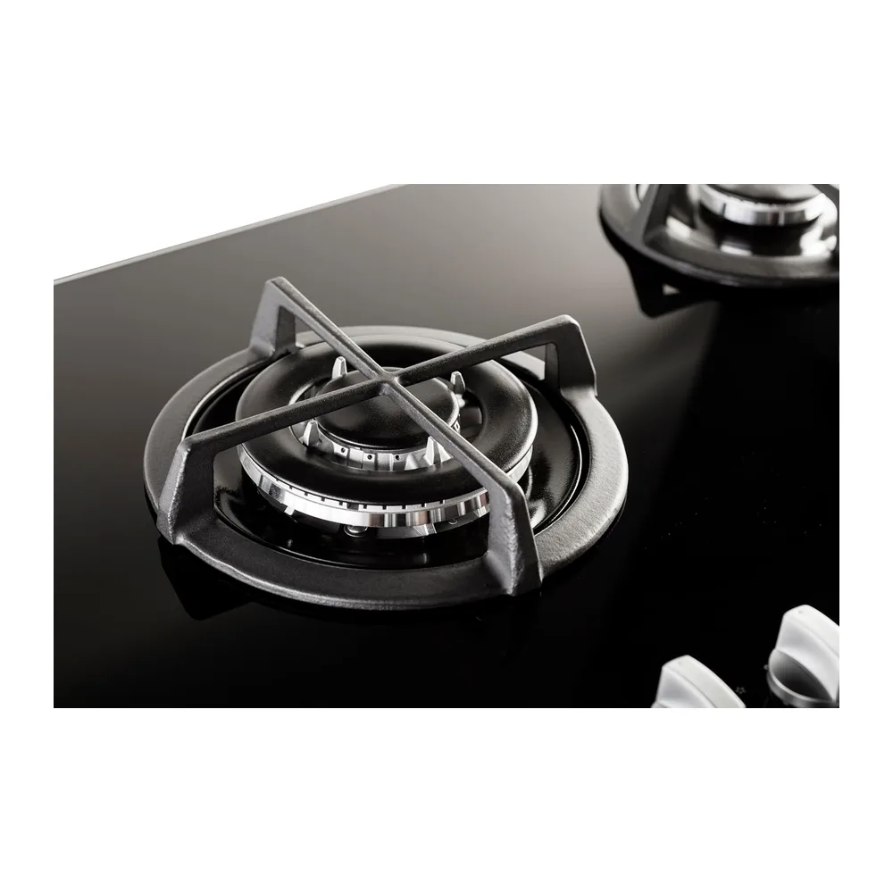 PremierTech Piano Cottura Gas 5 Fuochi 90cm Vetro Nero da Incasso PC5G90V — 5