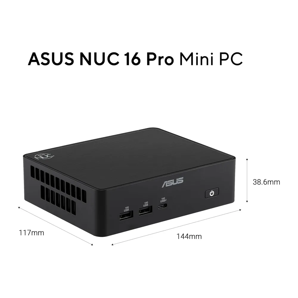 ASUS NUC 16 PRO, Intel Core U7 356H, Barebone (No Ram/SSD), Nero — 2