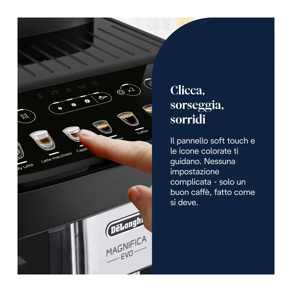 De'Longhi Magnifica Evo ECAM292.81.B, Macchina da Caffè Automatica, Chicchi macinati al momento, Caraffa — 4