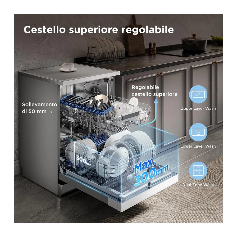 Midea MFD60S200X.1-IT Lavastoviglie Libera Installazione con 14 coperti — 3