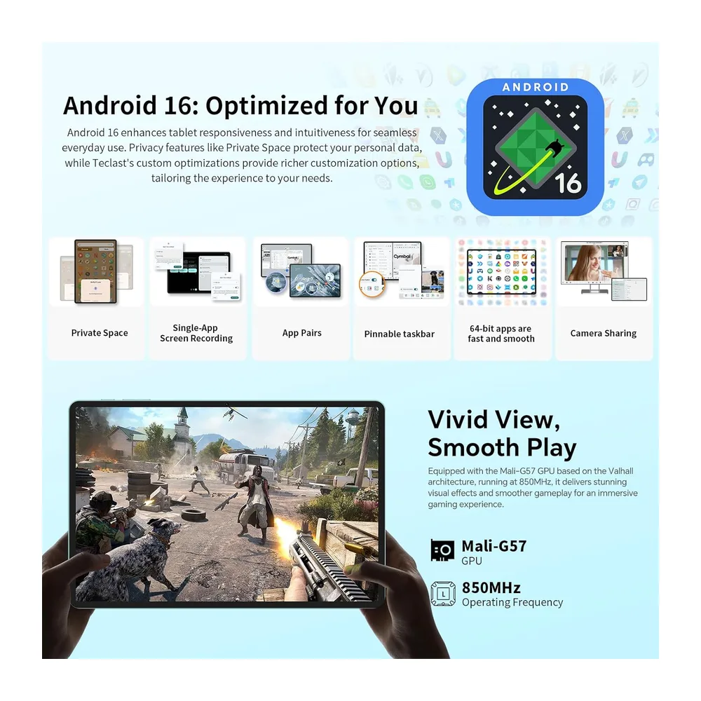 TECLAST P50 Tablet 11 Pollici 90Hz Tablets Android 16 — 4