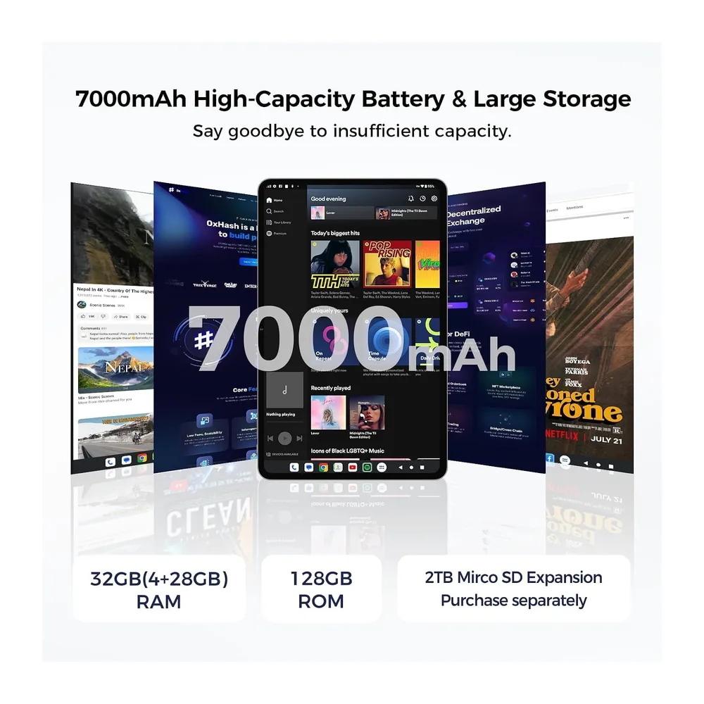 TECLAST M50T Tablet 10" Android16, 32GB+128GB WiFi6 BT5.4, 7000mAh, 13+5MP — 4