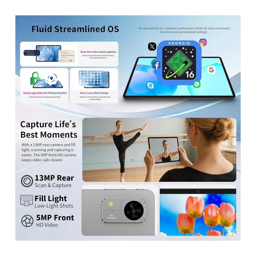 TECLAST M50T Android 16 Tablet 10.1 Pollici Gemini AI — 2
