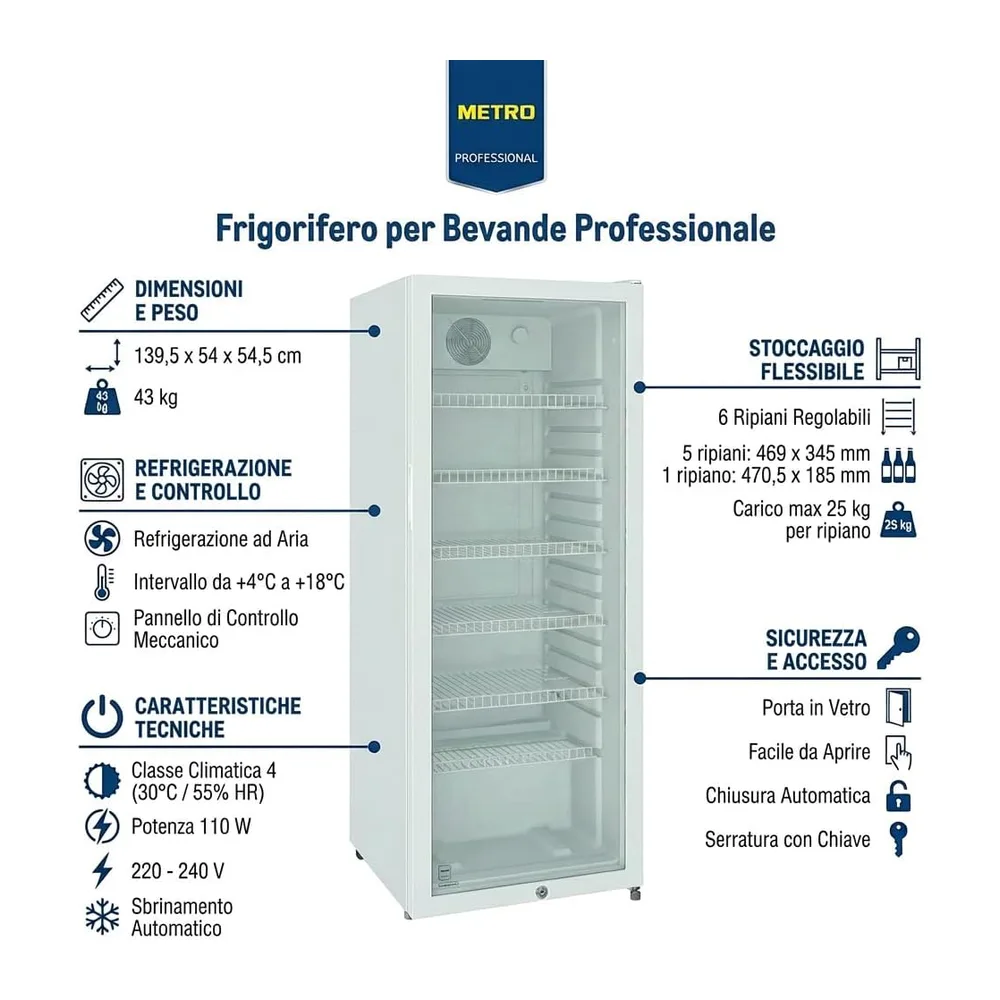 METRO Professional Frigorifero per Bevande GSC4240 con Porta in Vetro — 4