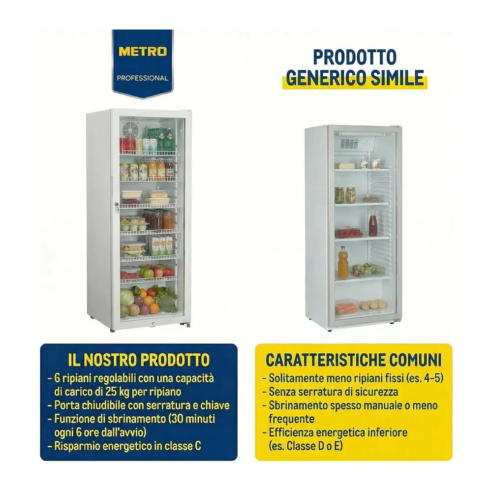 METRO Professional Frigorifero per Bevande GSC4240 con Porta in Vetro — 5