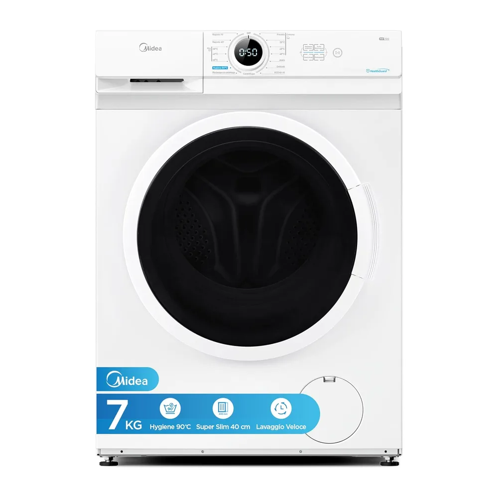 Midea Lavatrice Slim 7 kg 1200 Giri 40 cm [Classe di efficienza energetica D]