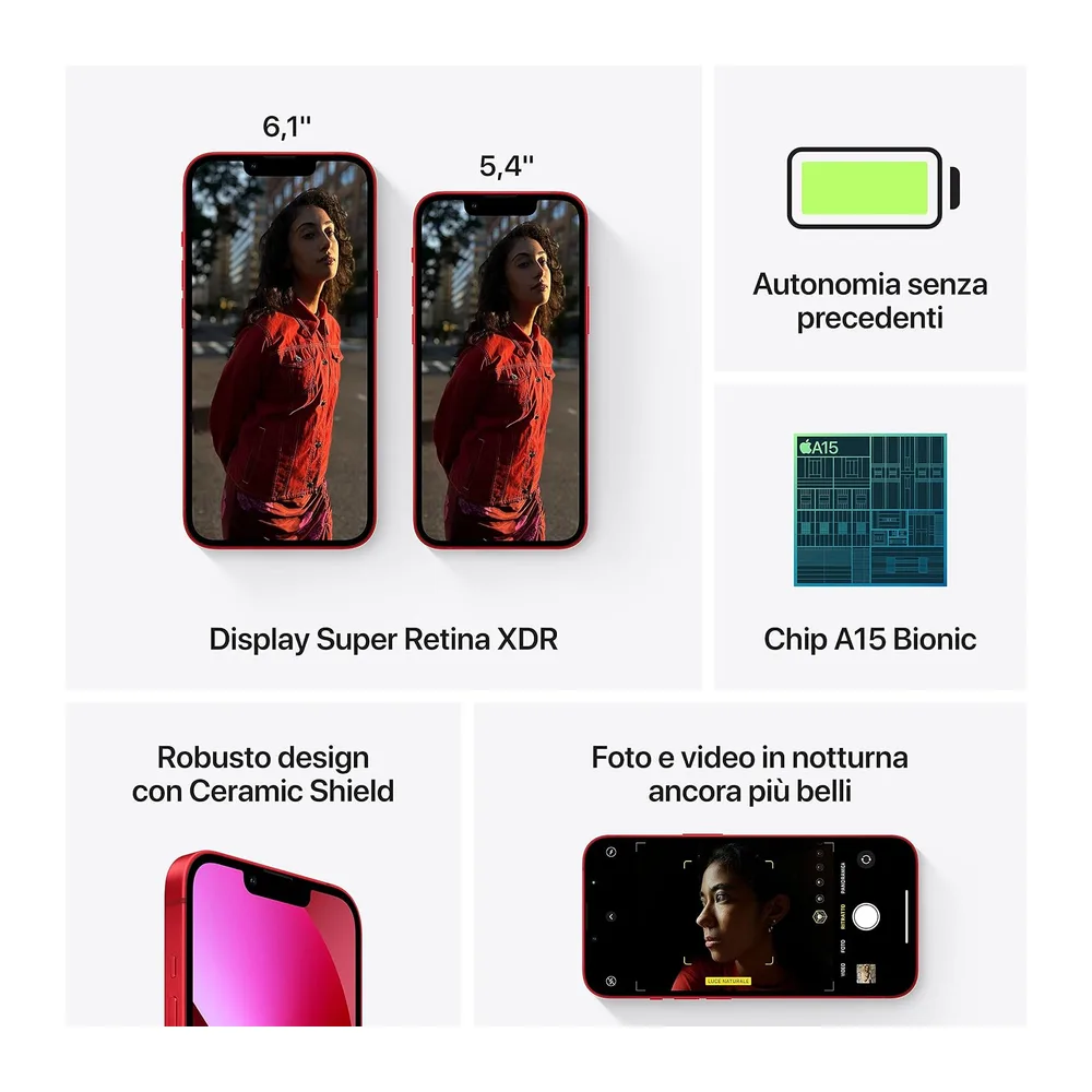 Apple iPhone 13 Mini 128GB - Rosso (Ricondizionato) — 5