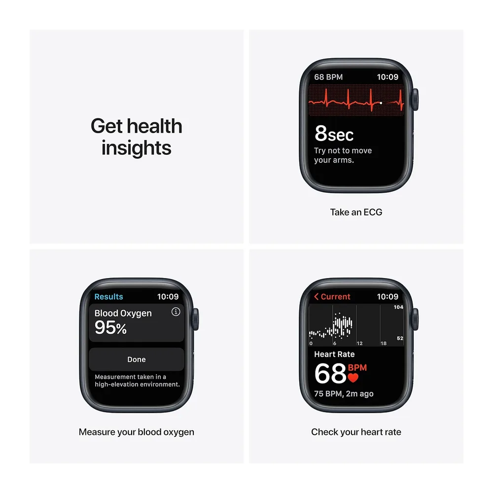 Apple Watch Series 7 (GPS, 45MM) - Cassa in alluminio Midnight con cinturino Midnight Sport (Ricondizionato) — 3