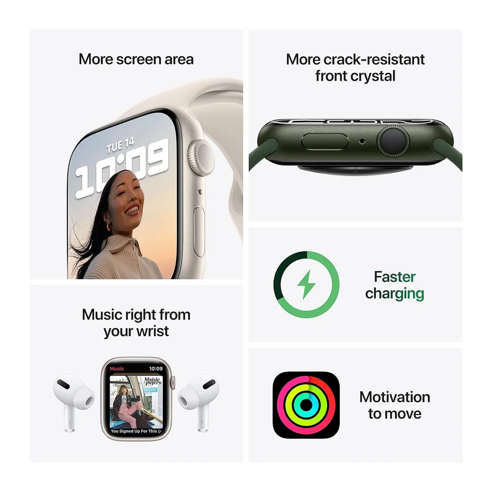 Apple Watch Series 7 (GPS, 45MM) - Cassa in alluminio Midnight con cinturino Midnight Sport (Ricondizionato) — 4