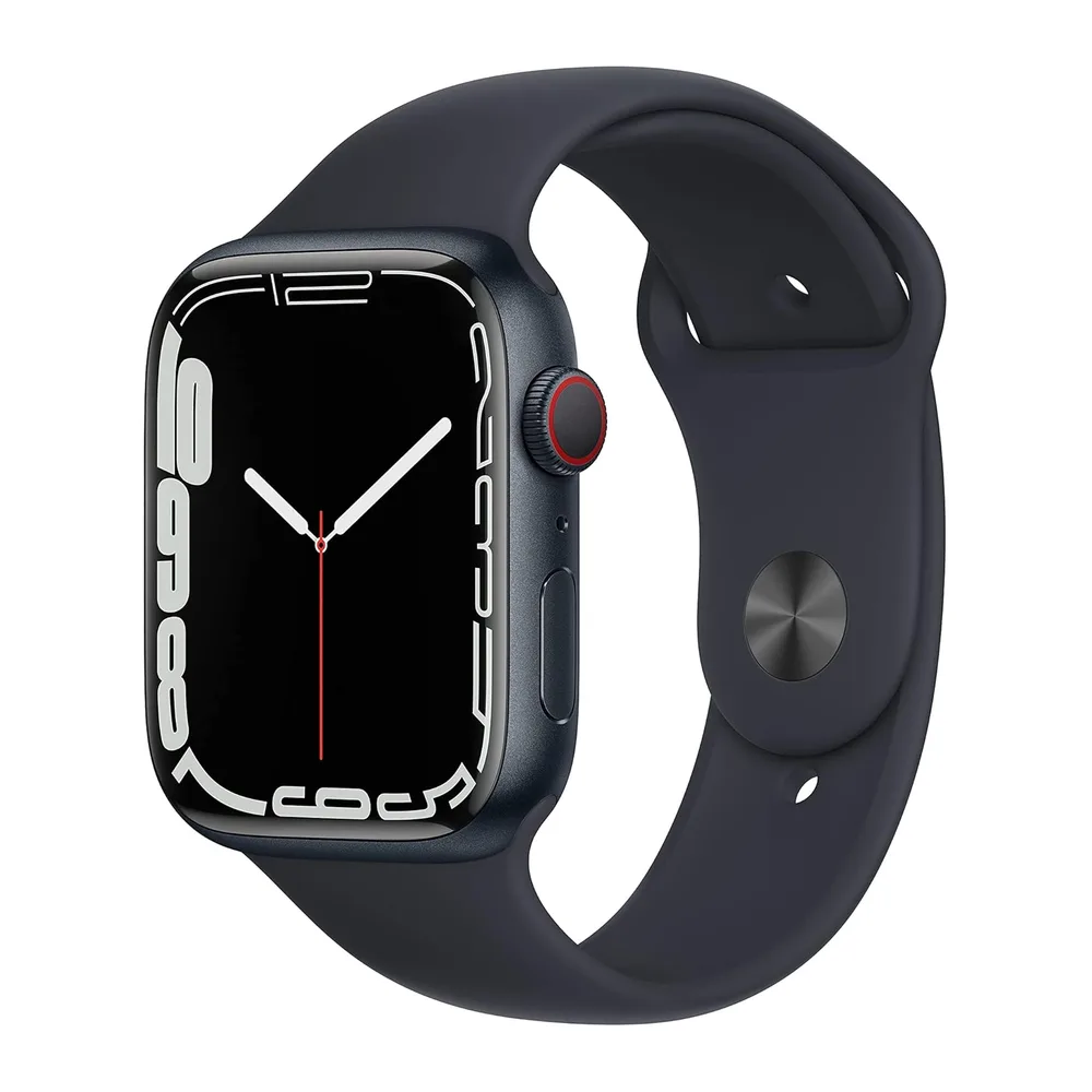 Apple Watch Series 7 (GPS + Cellulare, 45MM) Cassa in Alluminio Mezzanotte con Cinturino Sport Mezzanotte