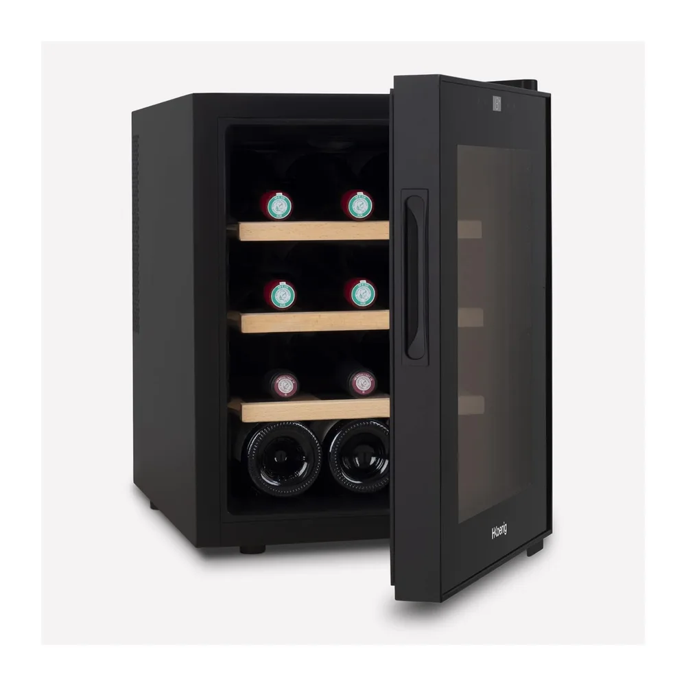 H.Koenig Cantinetta da vino AGE12, 12 Bottiglie, Tecnologia Termoelettrica e Silenziosa, 31L, Temperatura — 3
