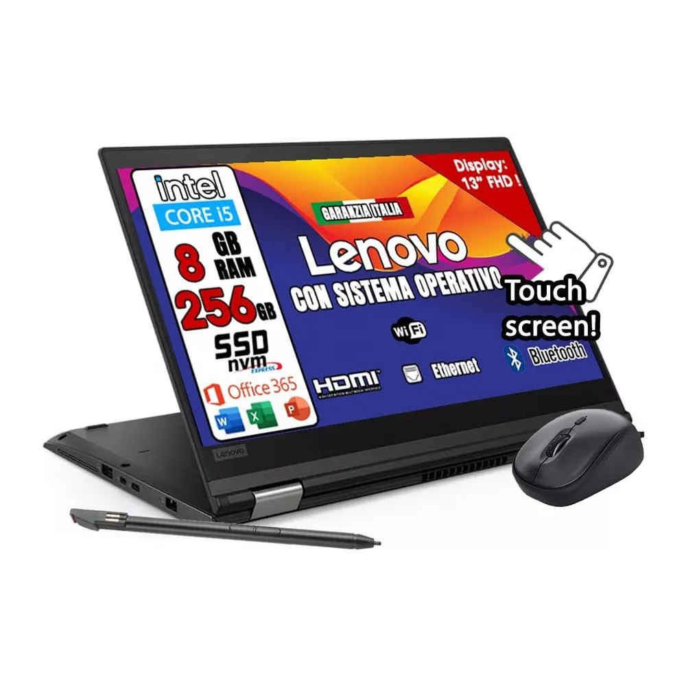 Lenovo ThinkPad Yoga x390 TouchScreen Pieghevole Full HD Intel Core i5-8th 256GB SSD 8GB RAM DDR4 Windows 11