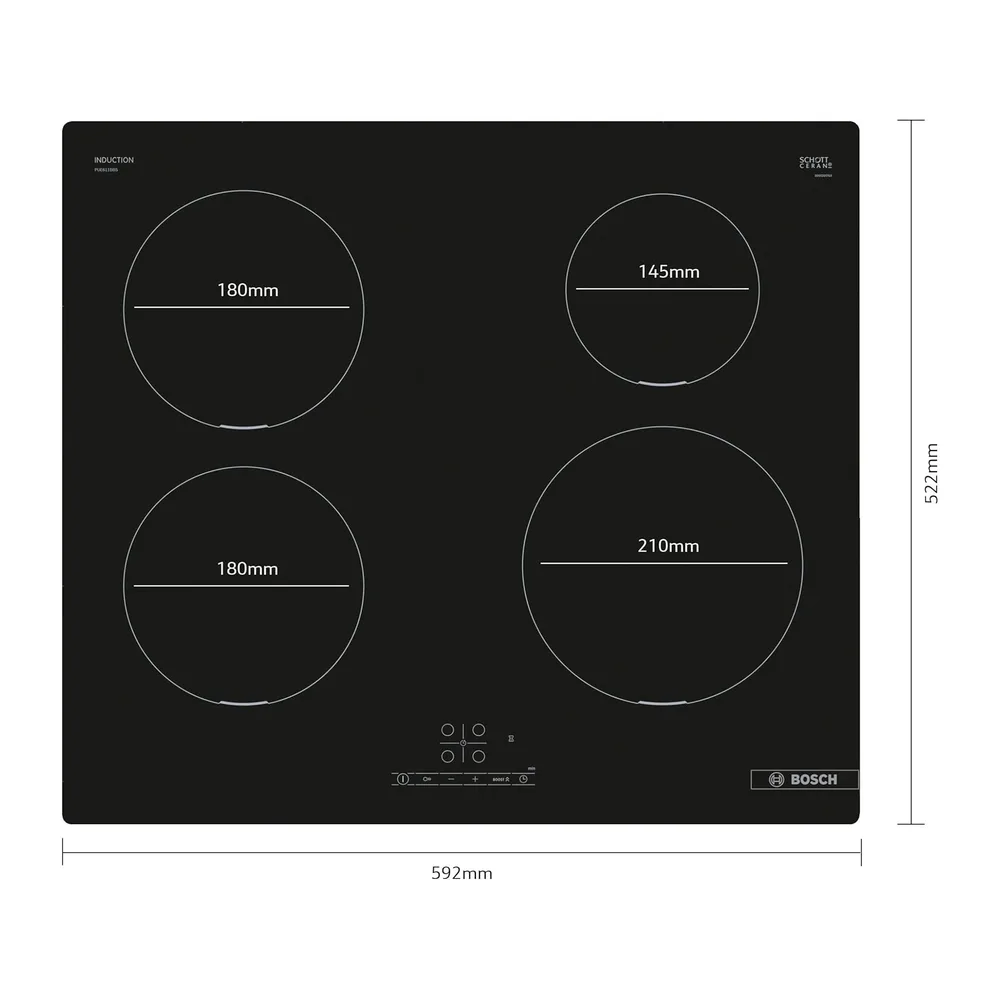 Bosch PUE611BB5J Serie 4 Piano cottura a induzione 60 cm 4 zone standard — 4