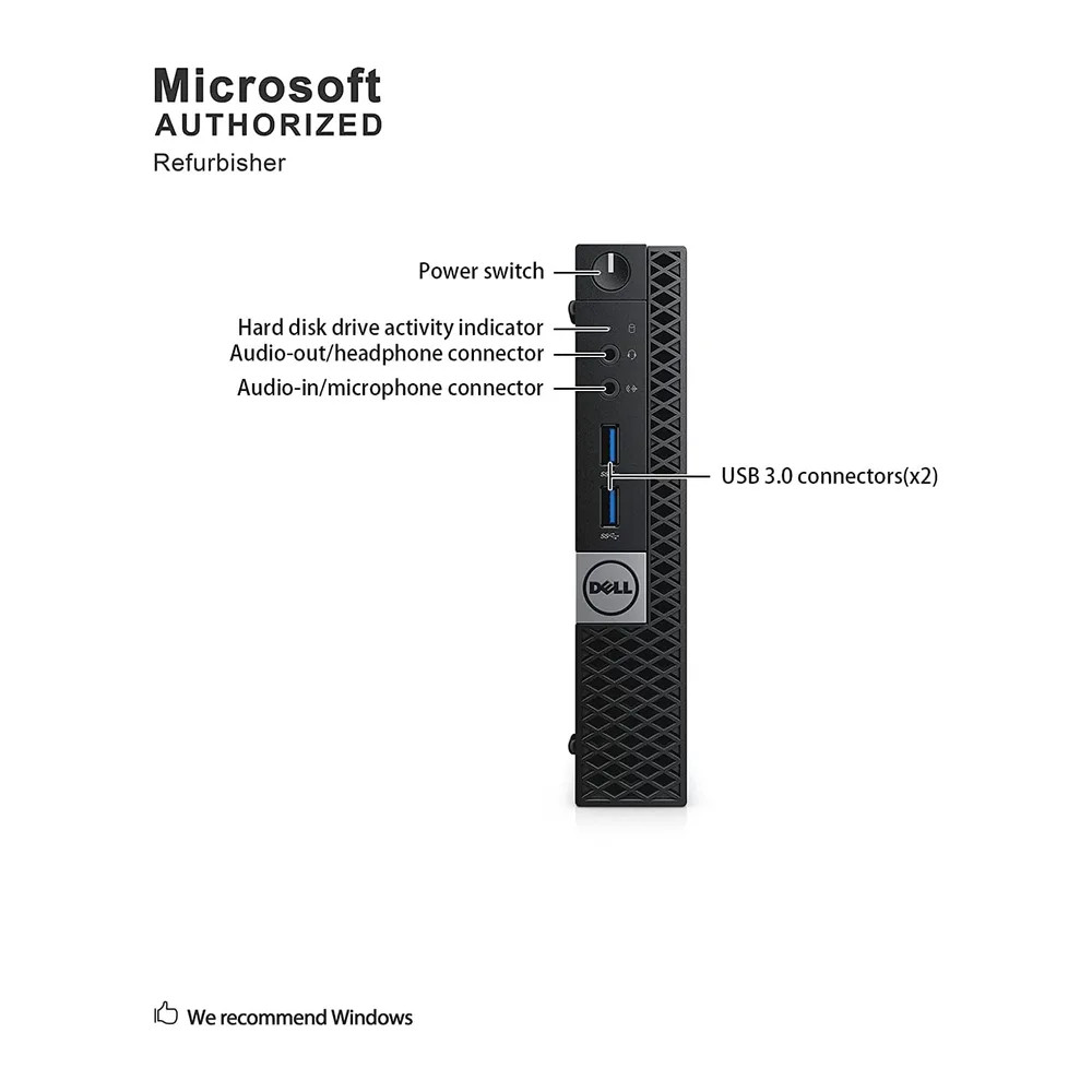Micro PC Desktop DELL OptiPlex 7040 | Core i7 fino a 3.60GHz Windows 11 Pro | 16GB RAM SSD 240GB | USB 3.1 — 3