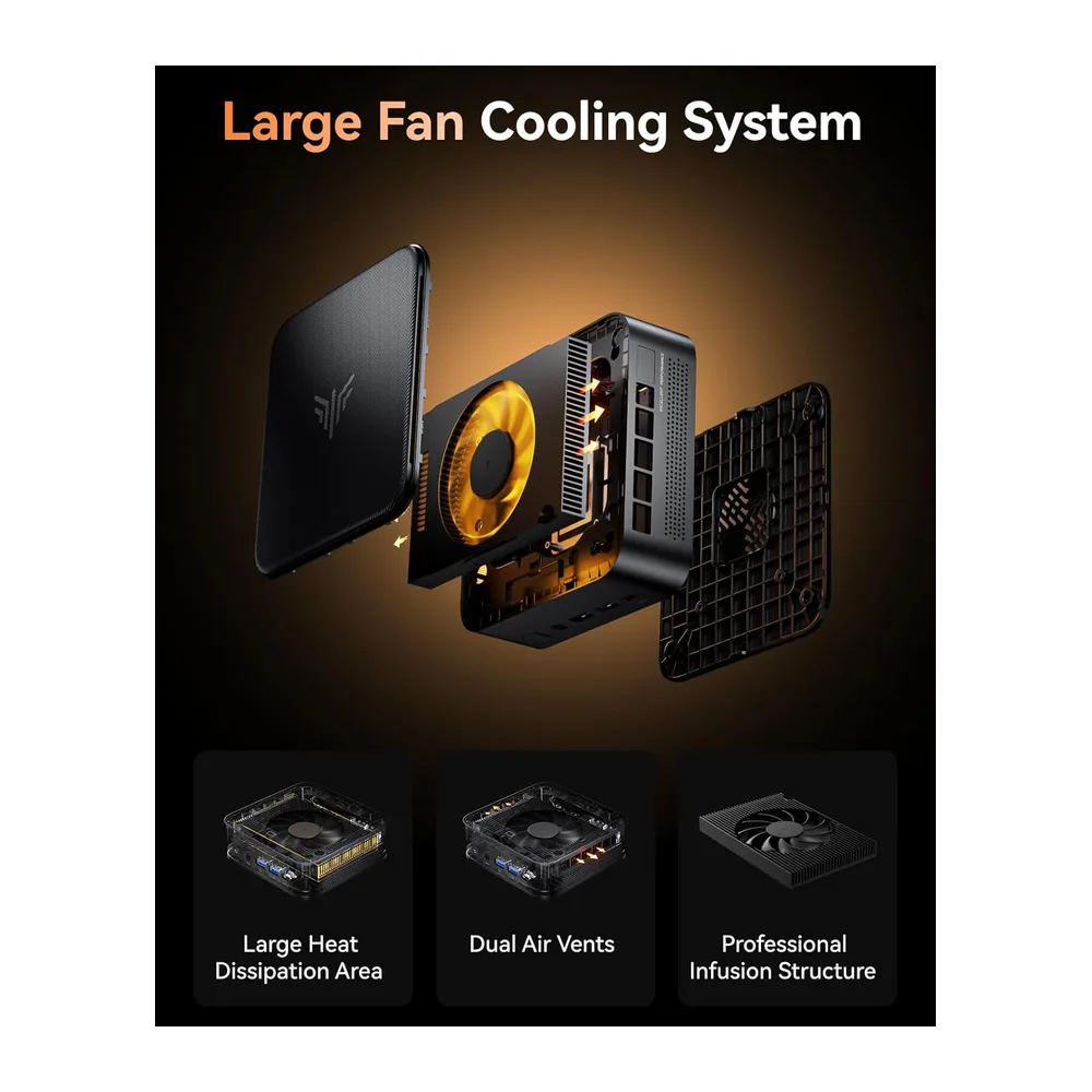NiPoGi E3B Mini PC, AMD Ryzen 5 7430U(fino a 4.3GHz),16GB RAM 512GB SSD — 5