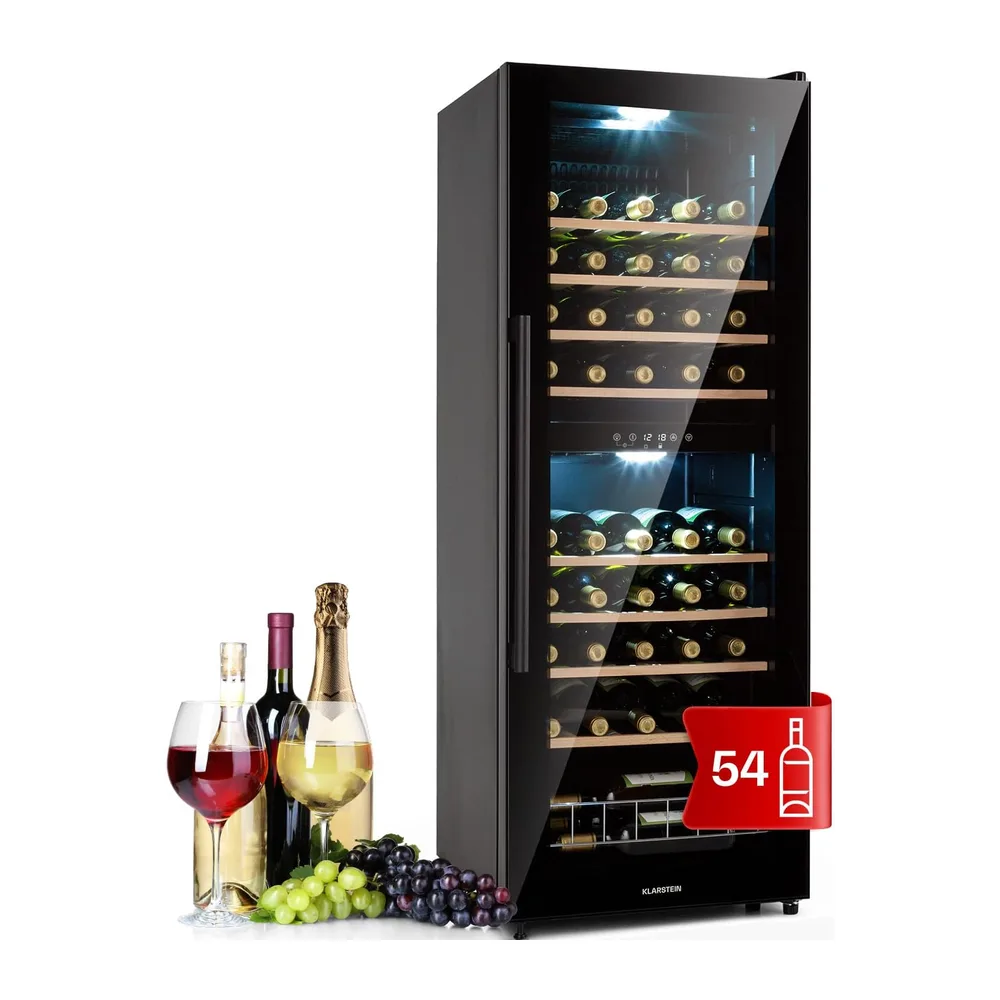Klarstein Cantinetta Vino, Cantinetta Vino Refrigerata a Zona Doppia per Interno/Esterni, Frigo Bar, Cantina
