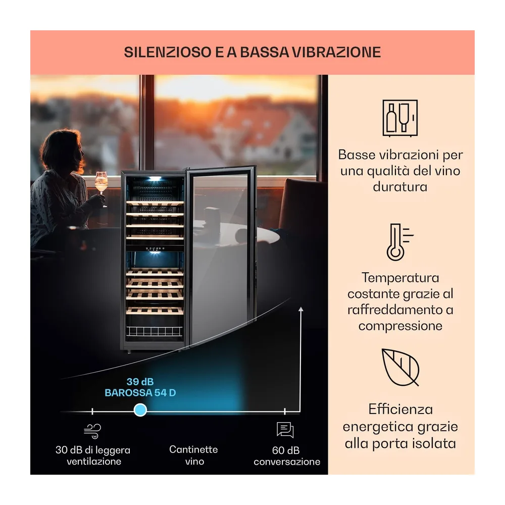 Klarstein Cantinetta Vino, Cantinetta Vino Refrigerata a Zona Doppia per Interno/Esterni, Frigo Bar, Cantina — 4