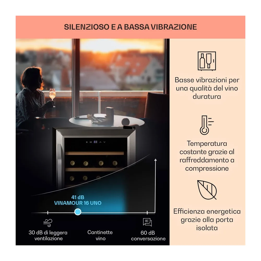 Klarstein Cantinetta Vino, Cantinetta Vino Refrigerata a Zona Singola per Interno/Esterni, Frigo Bar, Cantina — 4
