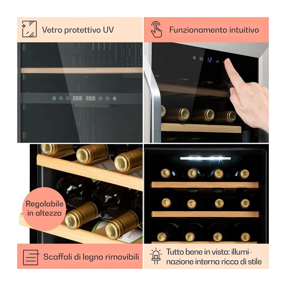 Klarstein Cantinetta Vino, Cantinetta Vino Refrigerata a Zona Singola per Interno/Esterni, Frigo Bar, Cantina — 5