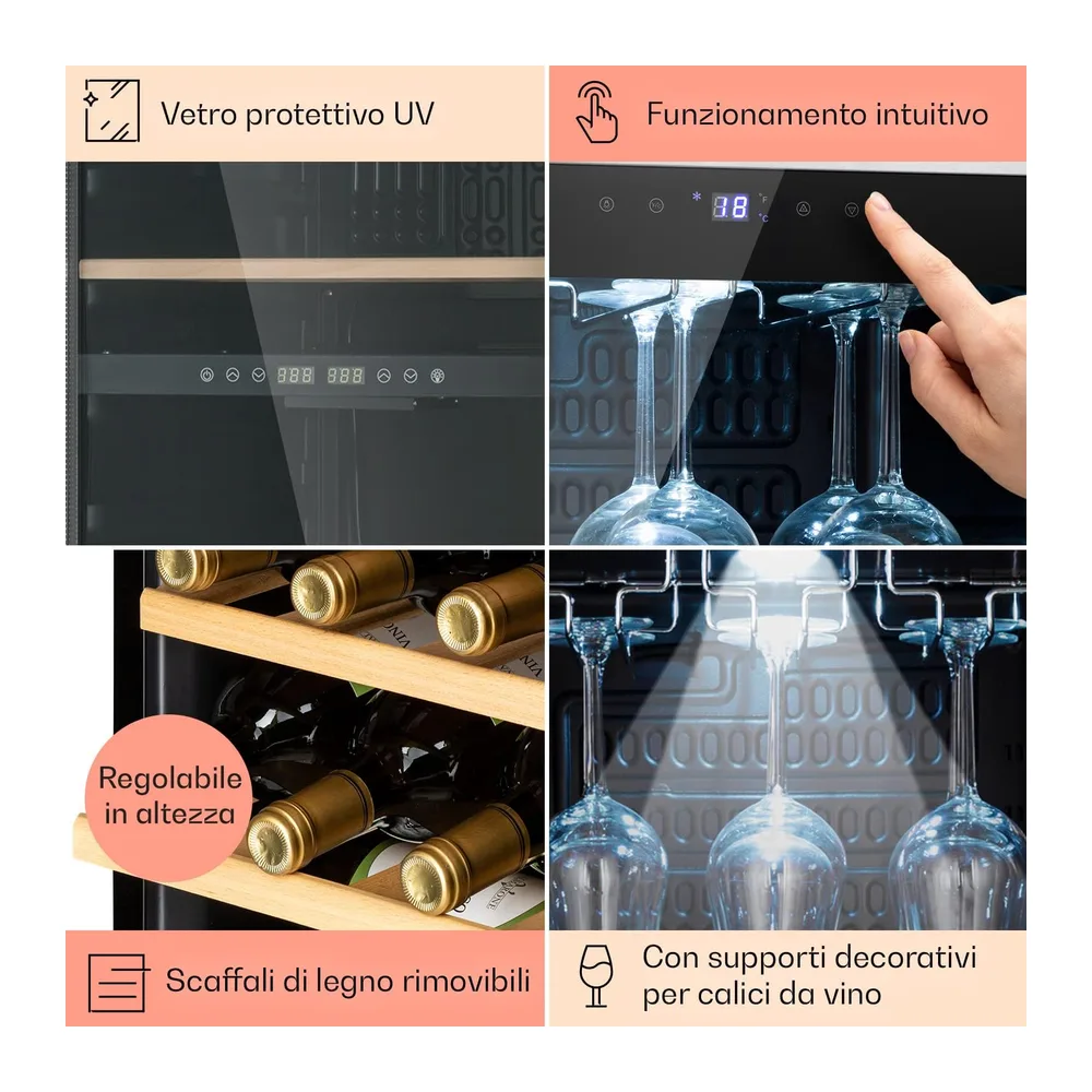 Klarstein Cantinetta Vino, Cantinetta Vino Refrigerata a Zona Singola per Interno/Esterni, Frigo Bar, Cantina — 5