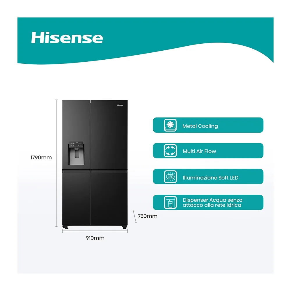 Hisense RS818N4TFE Frigorifero Side By Side — 2