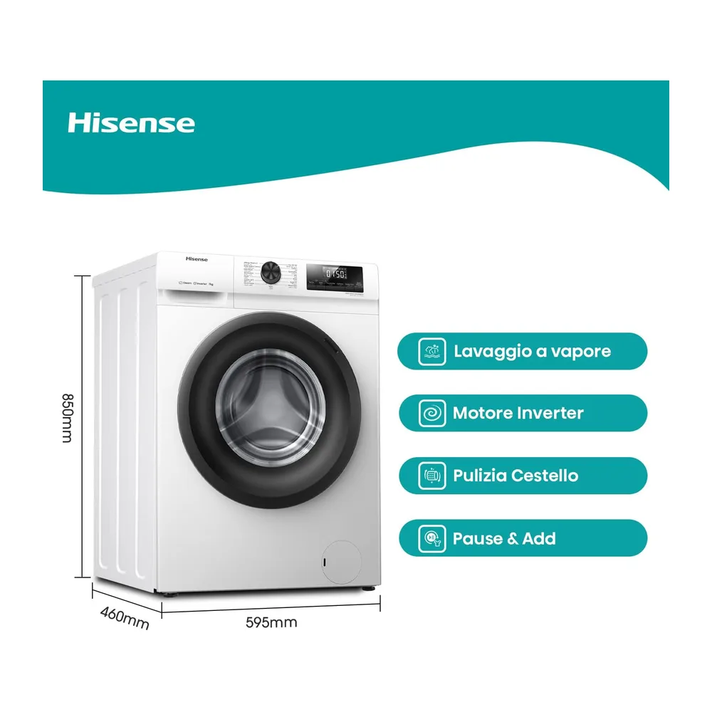 Hisense WFQE7012EVM Lavatrice Slim Carica Frontale — 2