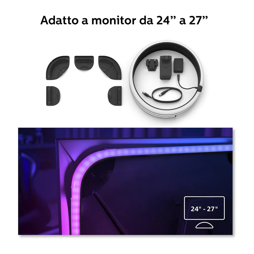 Philips Hue Play, Lightstrip Gradient per Pc, 32-34", 23W [Classe di efficienza energetica G] — 2