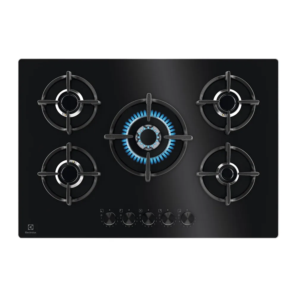 Electrolux EGG75372K Piano Cottura a Gas 75 cm 5 Fuochi Griglie in Ghisa