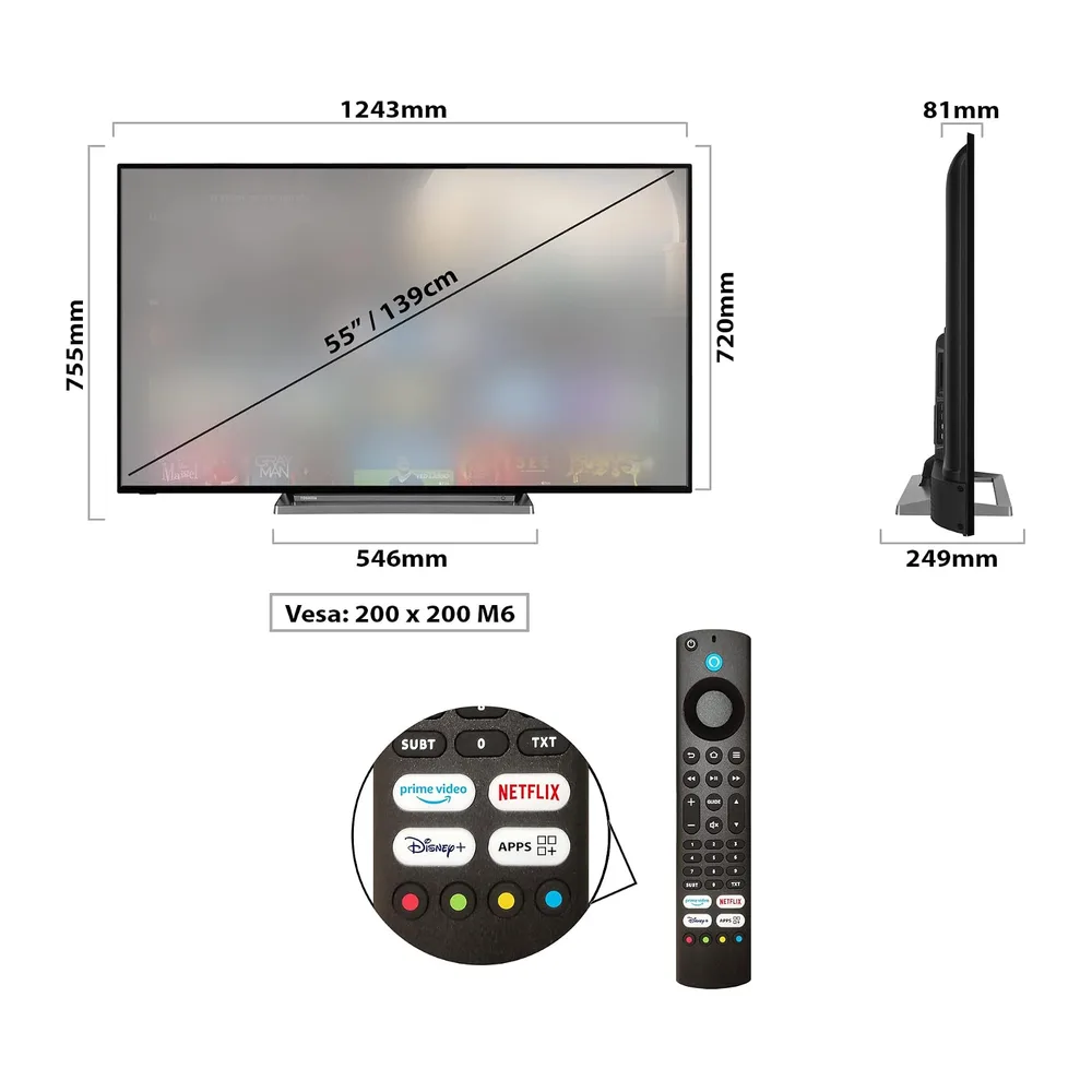 Toshiba Smart Fire TV 55" Ultra HD 55UF3D63DA — 6
