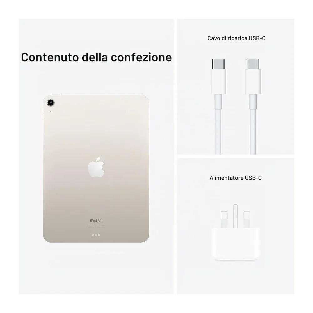 Apple iPad Air (5ª Generazione, 10.9-pollici, 2022), 64GB, Wi-Fi, Galassia (Ricondizionato) — 6