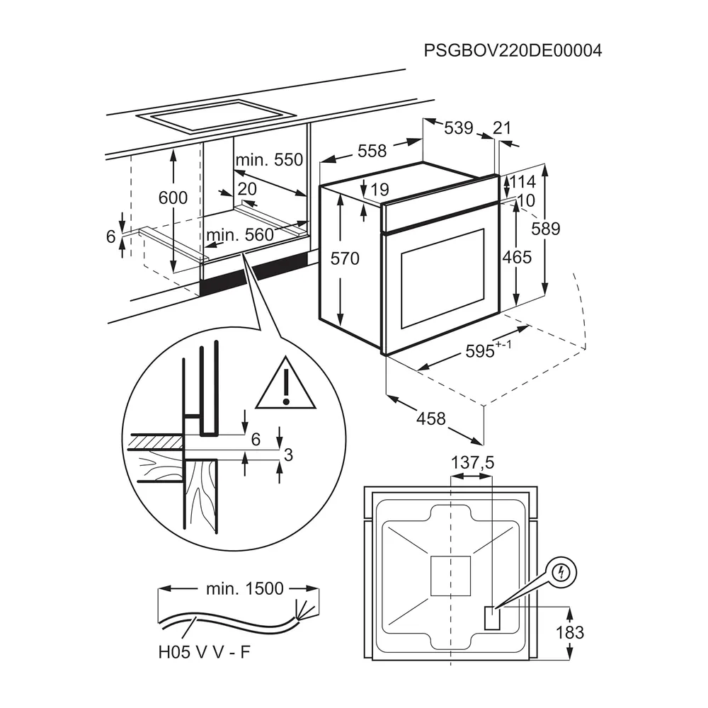 Electrolux Forno da Incasso 58 L Classe A EOH2H00BX Inox [Classe di efficienza energetica A] — 3