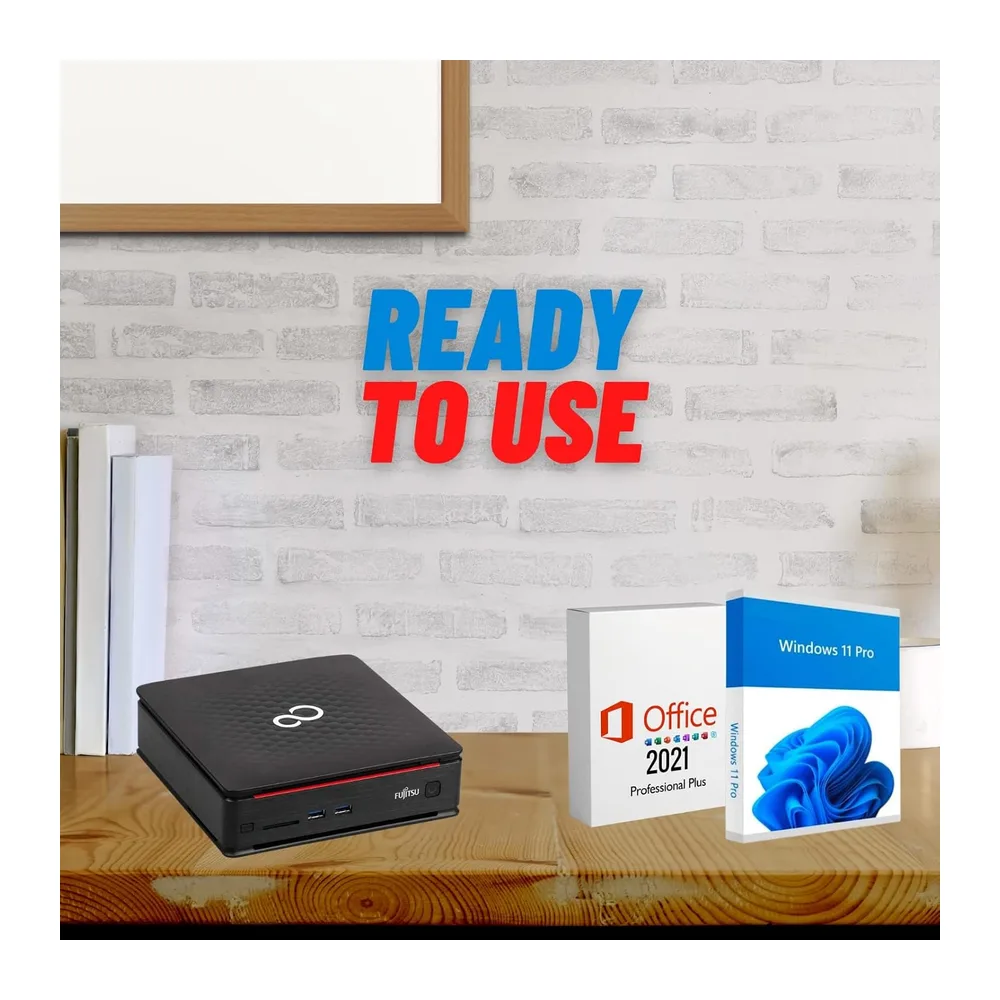 Fujitsu, Mini Pc Pronto all'Uso, Computer Pc Fisso Intel i5, Ram 8Gb, SSD 256Gb, Pc Desktop con Pacchetto — 3