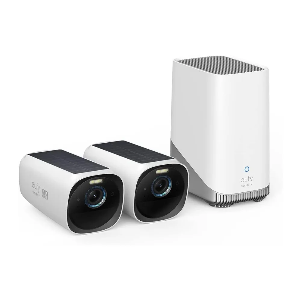 eufy Security eufyCam S330, telecamera wi-fi esternoi, telecamera pannello solare, risoluzione 4K, riflettore