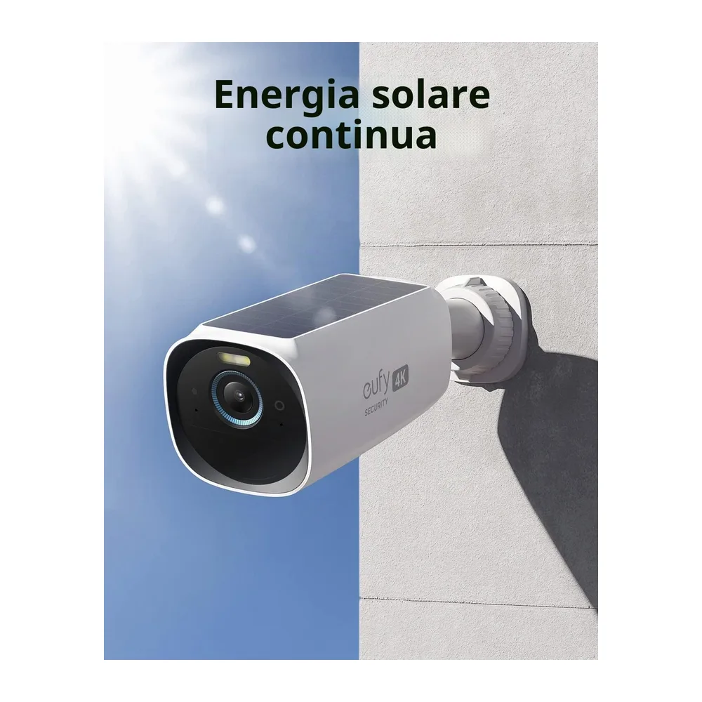 eufy Security eufyCam S330, telecamera wi-fi esternoi, telecamera pannello solare, risoluzione 4K, riflettore — 2