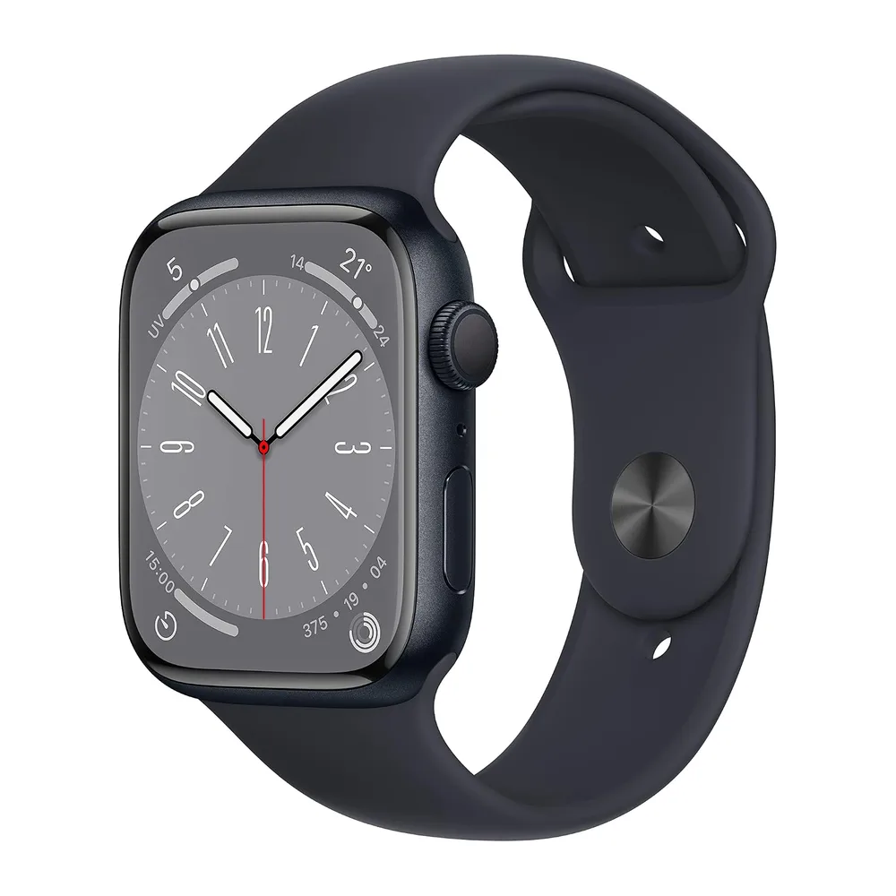 Apple Watch Series 8 (GPS, 45mm) Cassa in Alluminio Color Mezzanotte con Cinturino Sport Color Mezzanotte