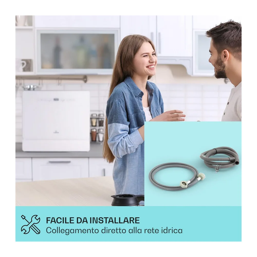 Klarstein Lavastoviglie 5 Coperti, Lavastoviglie Libera Installazione Silenziosa con 6 Programmi di Lavaggio, — 4