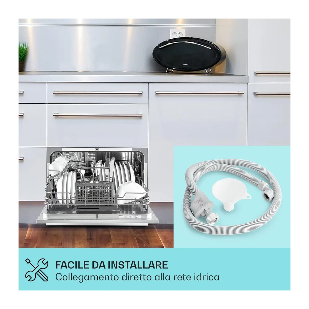 Klarstein Mini Lavastoviglie 6 Coperti, Lavastoviglie UV Silenziosa Compatta con 6 Programmi, da Tavolo per — 4