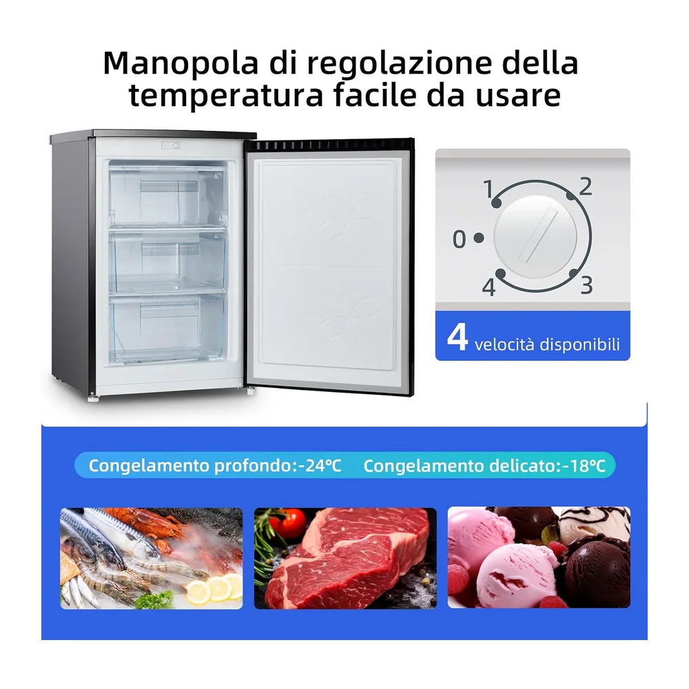 CHiQ CSD90D4D Mini Congelatore Verticale 85L — 2