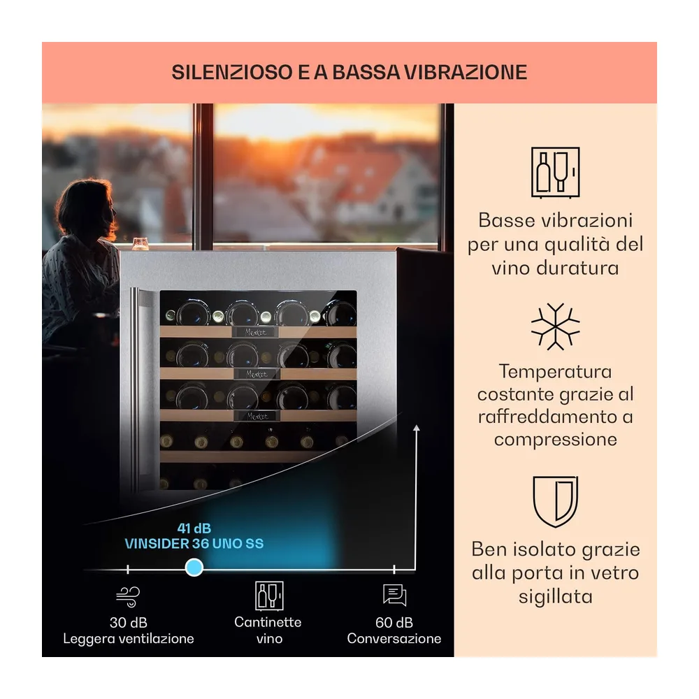 KLARSTEIN Cantinetta Vino Refrigerata a Zona Singola per Interno/Esterni — 4