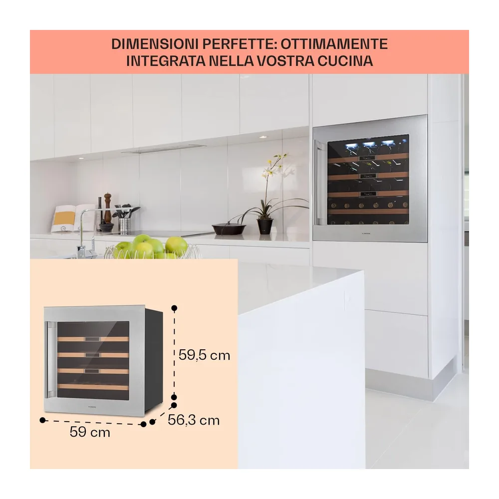 KLARSTEIN Cantinetta Vino Refrigerata a Zona Singola per Interno/Esterni — 6