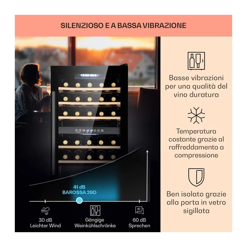 KLARSTEIN Cantinetta Vino, Cantinetta Vino Refrigerata a Zona Doppia per Interno/Esterni, Frigo Bar, Cantina — 4