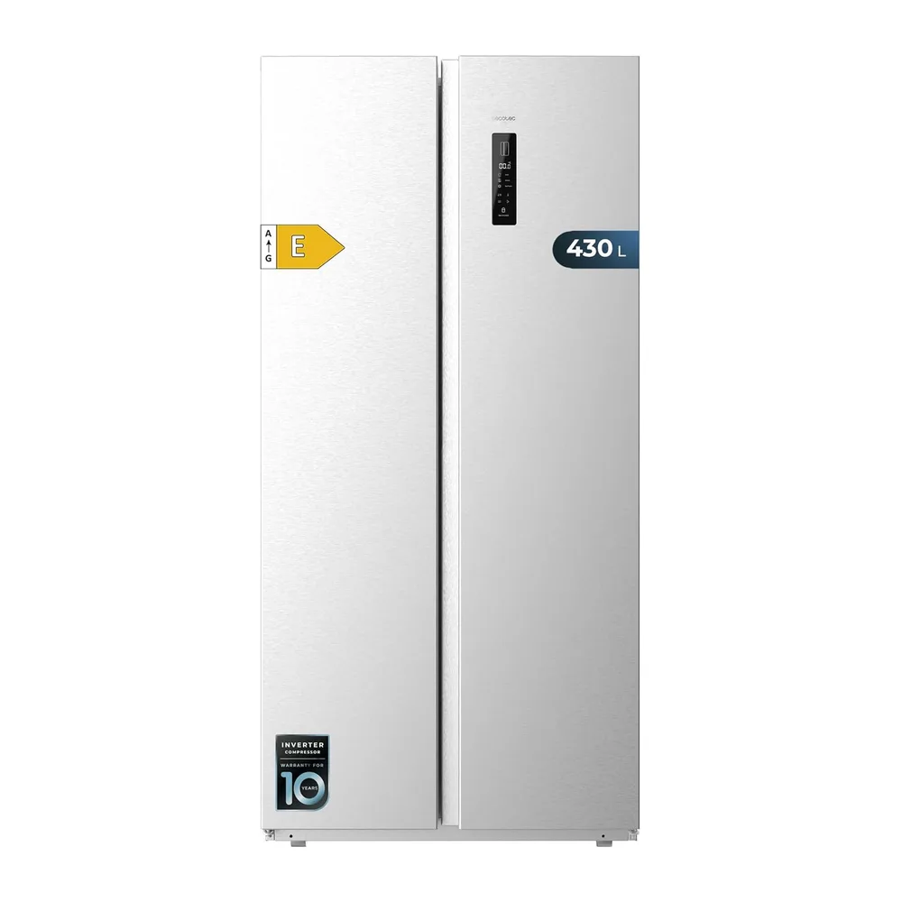 Cecotec Frigorífico Americano 2 Puertas Bolero CoolMarket SBS 430 Inox E. Side by Side de 430 L